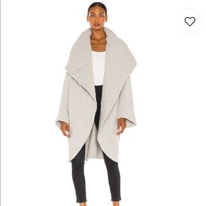 Norma kamali grey shawl collar coat